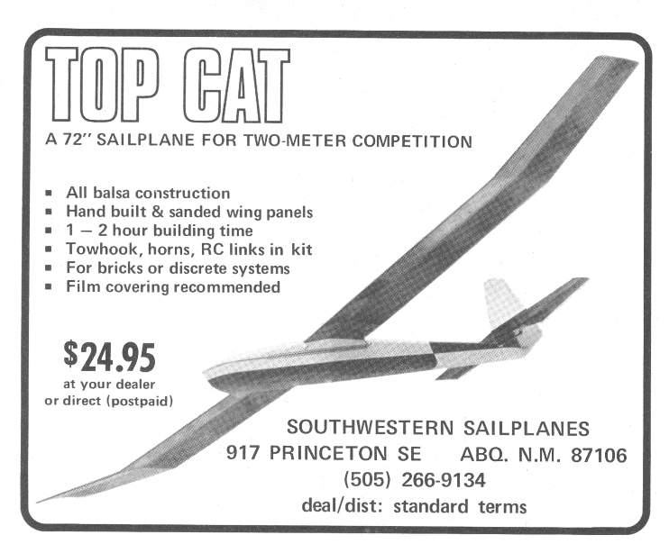 Southwest Sailplanes Top Cat